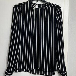 White House Black Market Striped Blouse Size 2